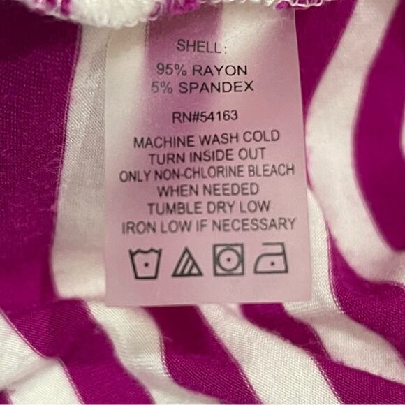 Calvin Klein Maxi Tank Dress Purple / Magenta & White Striped Stretchy  - Small - Picture 7 of 8